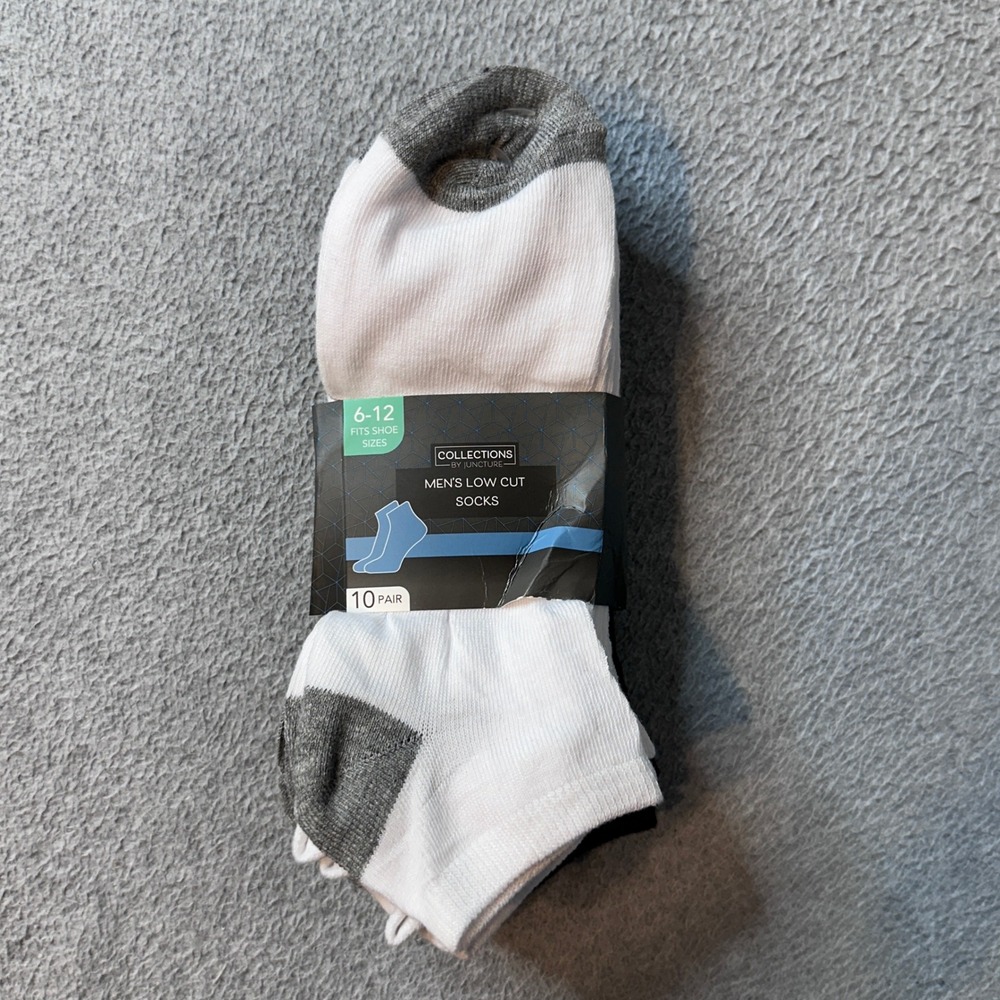 Collections by Juncture Socks Mens 6-12‎ Multi Low Cut 10 Pair Athletic Comfort